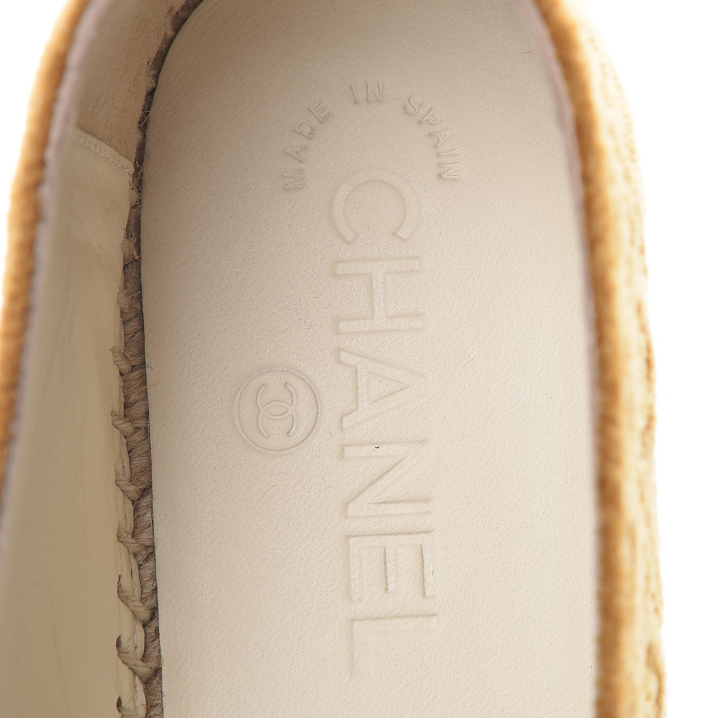 Velvet Grosgrain Quilted Camellia CC Espadrilles 38 Gold Black
