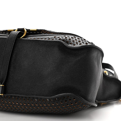 Chloe Calfskin Perforated Medium Marcie Satchel Black 9 of 14