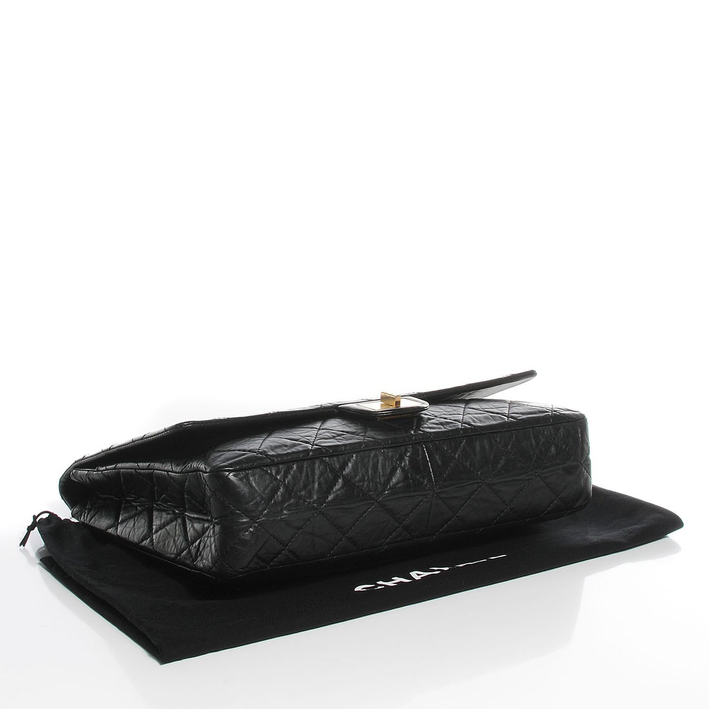 Aged Calfskin Quilted 2.55 Reissue 228 Flap Black