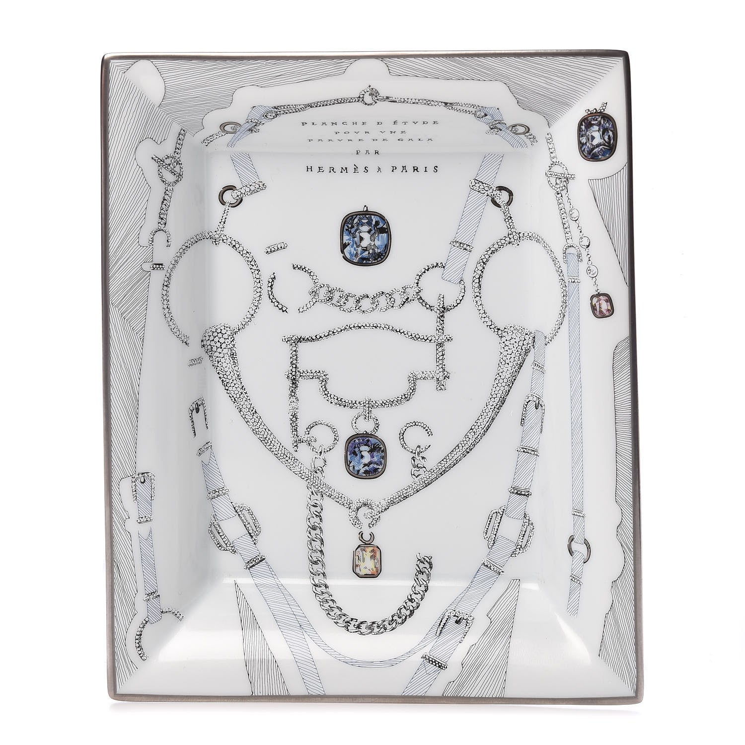 Hermes Porcelain Etude Pour Une Parure De Gala Change Tray 1 of 7