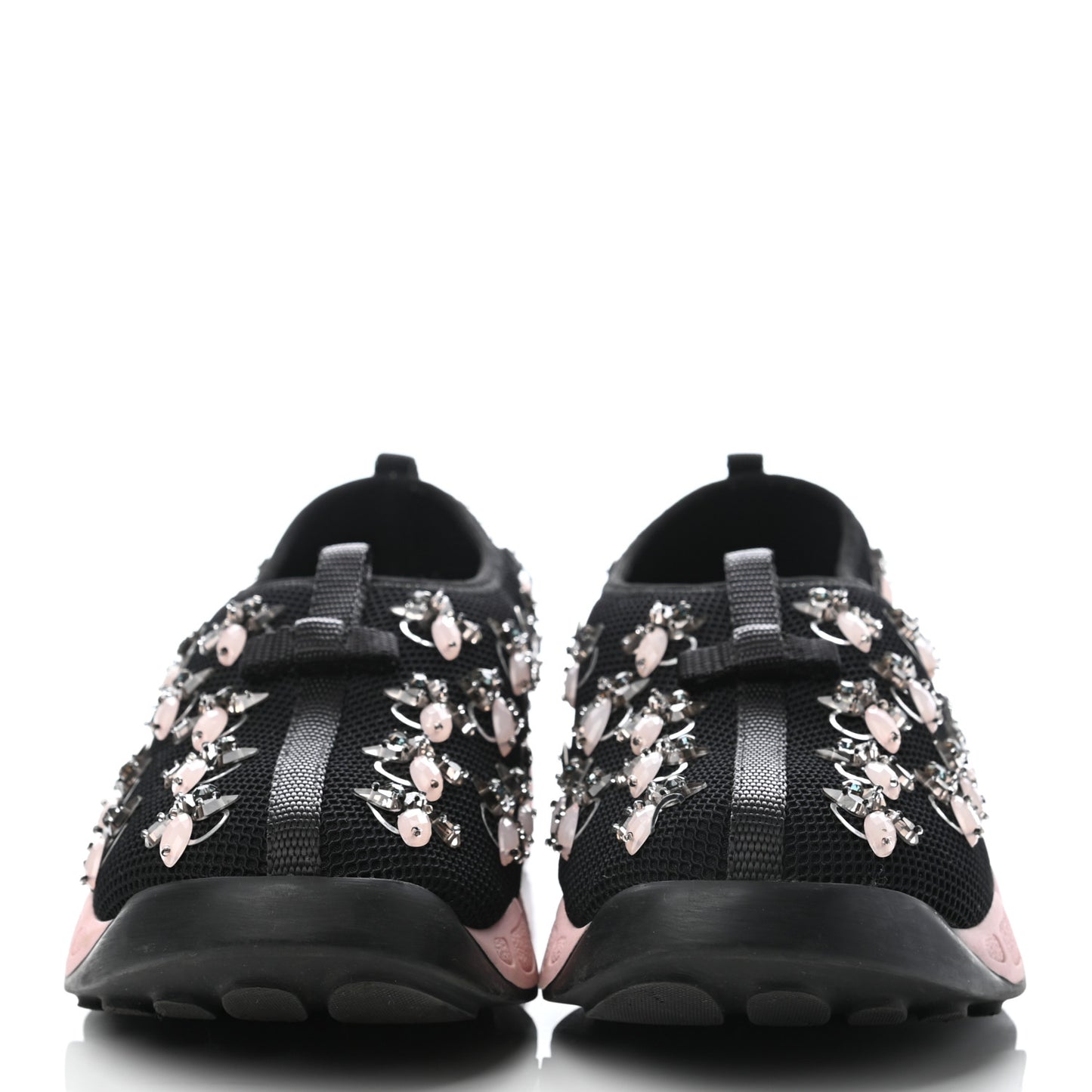 Technical Canvas Embellished Dior Fusion Sneakers 37.5 Black Pink