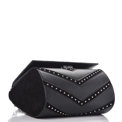 Givenchy Calfskin Suede Mini Studded Chevron Pandora Box Crossbody Bag Black 4 of 7