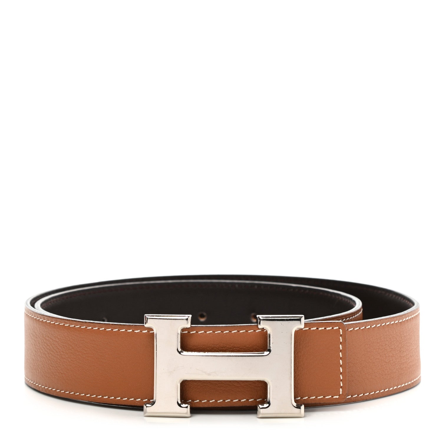 Hermes Box Togo 32mm H Belt 80 Black Gold 1 of 7