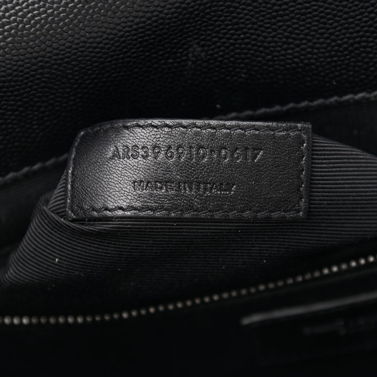 Grain De Poudre Textured Mixed Matelasse Large Triquilt Monogram Monochrome Satchel Black