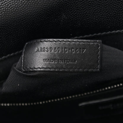 Saint Laurent Grain De Poudre Textured Mixed Matelasse Large Triquilt Monogram Monochrome Satchel Black 7 of 11