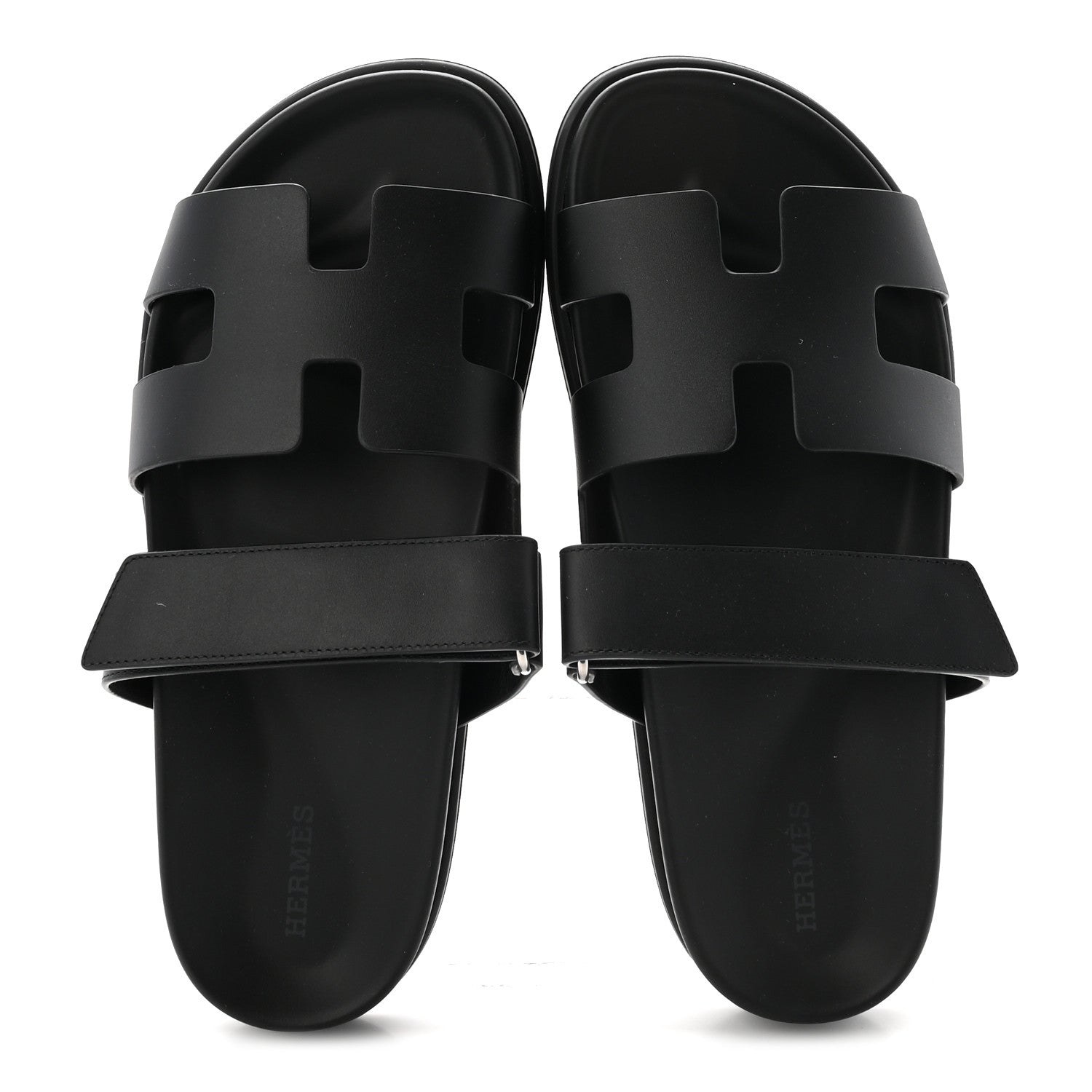 Hermes Calfskin Womens Chypre Sandals 39 Black 2 of 9