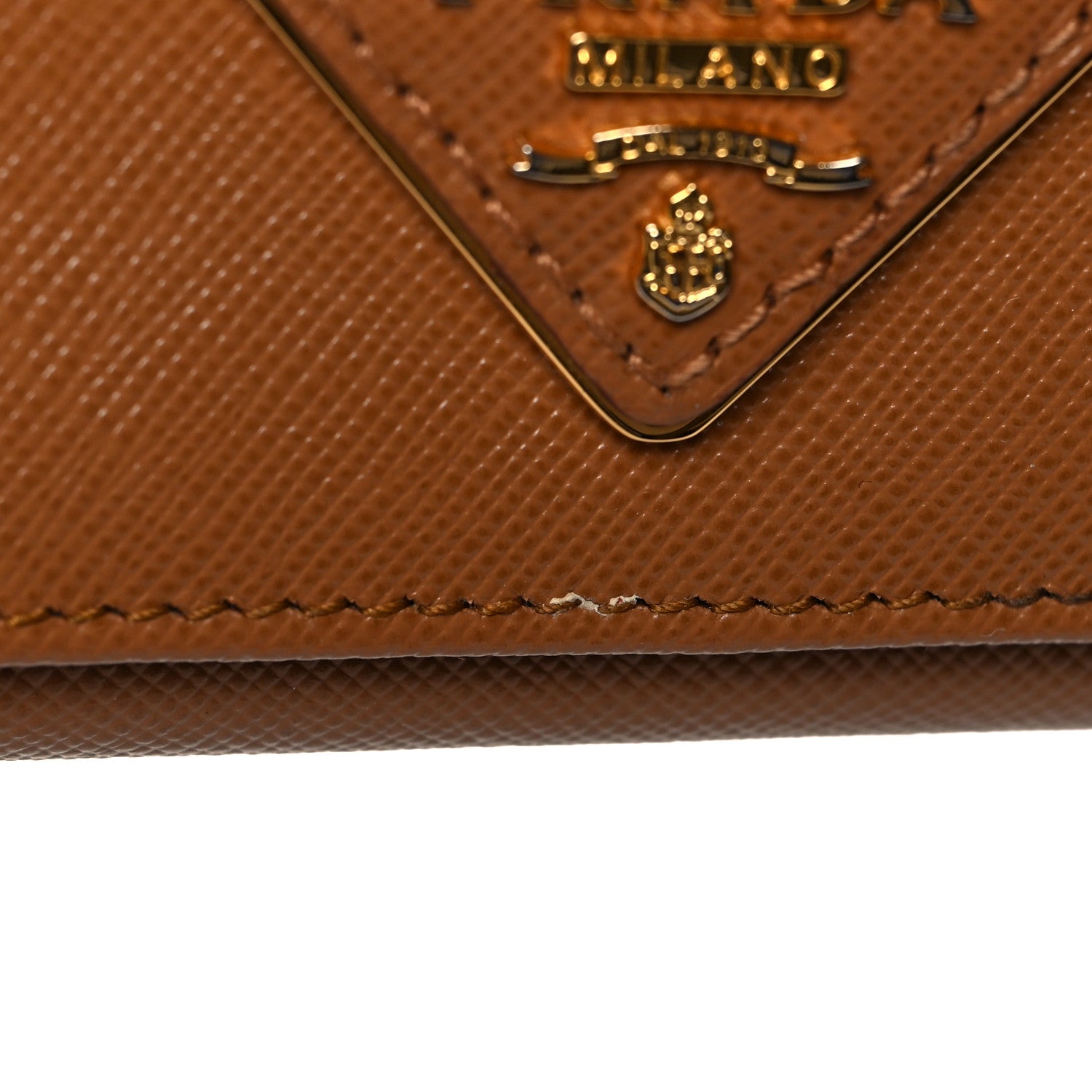 Prada Saffiano Continental Flap Wallet Caramel 10 of 10