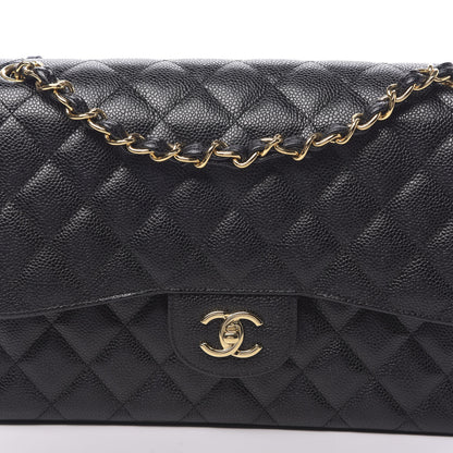 Chanel Caviar Quilted Jumbo Double Flap Black 10 of 11