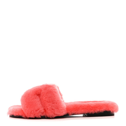 Hermes Woolskin Oran Sandals 38 Rose Du Desert 1 of 8