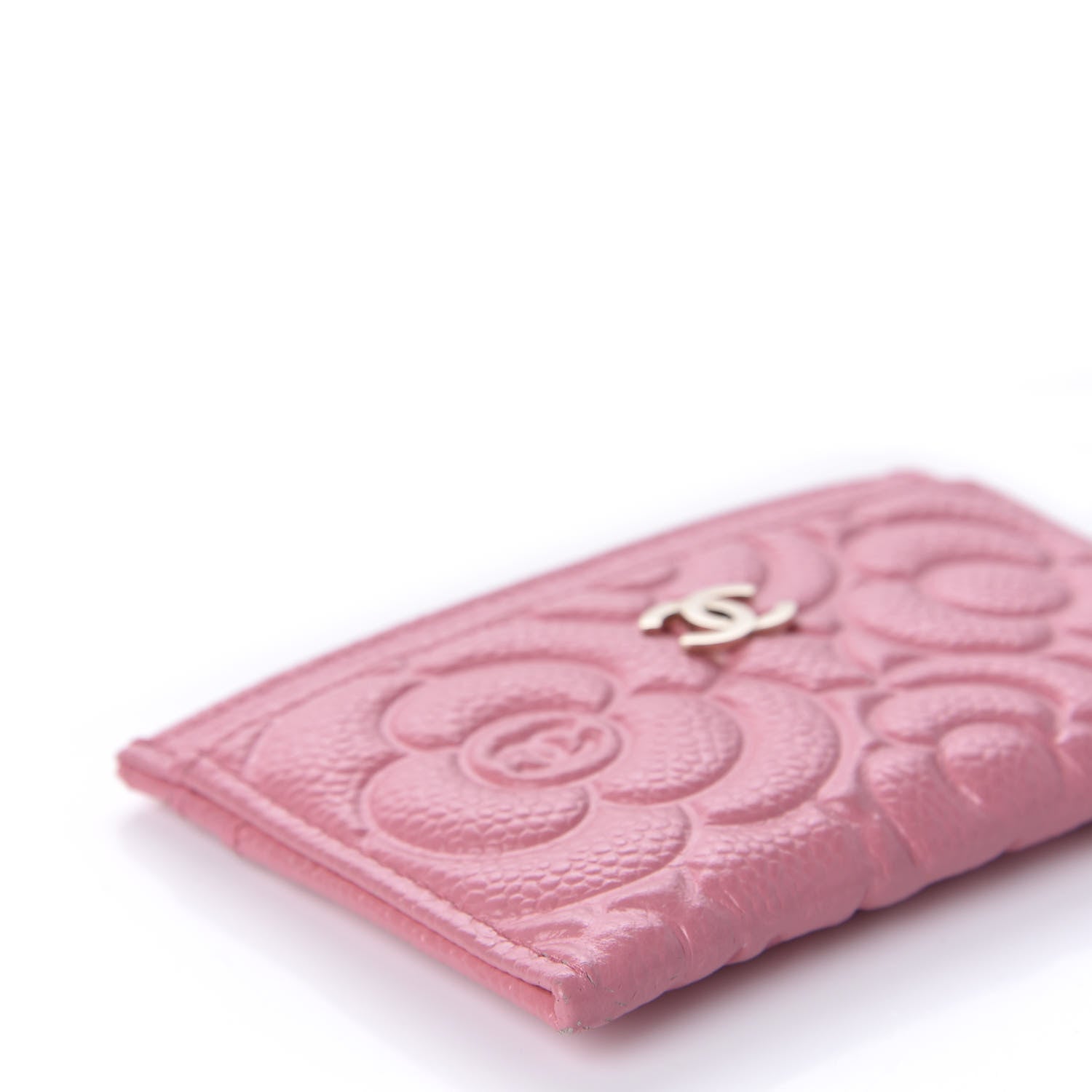 Chanel Caviar Camellia Embossed Card Holder Pink 6 of 11