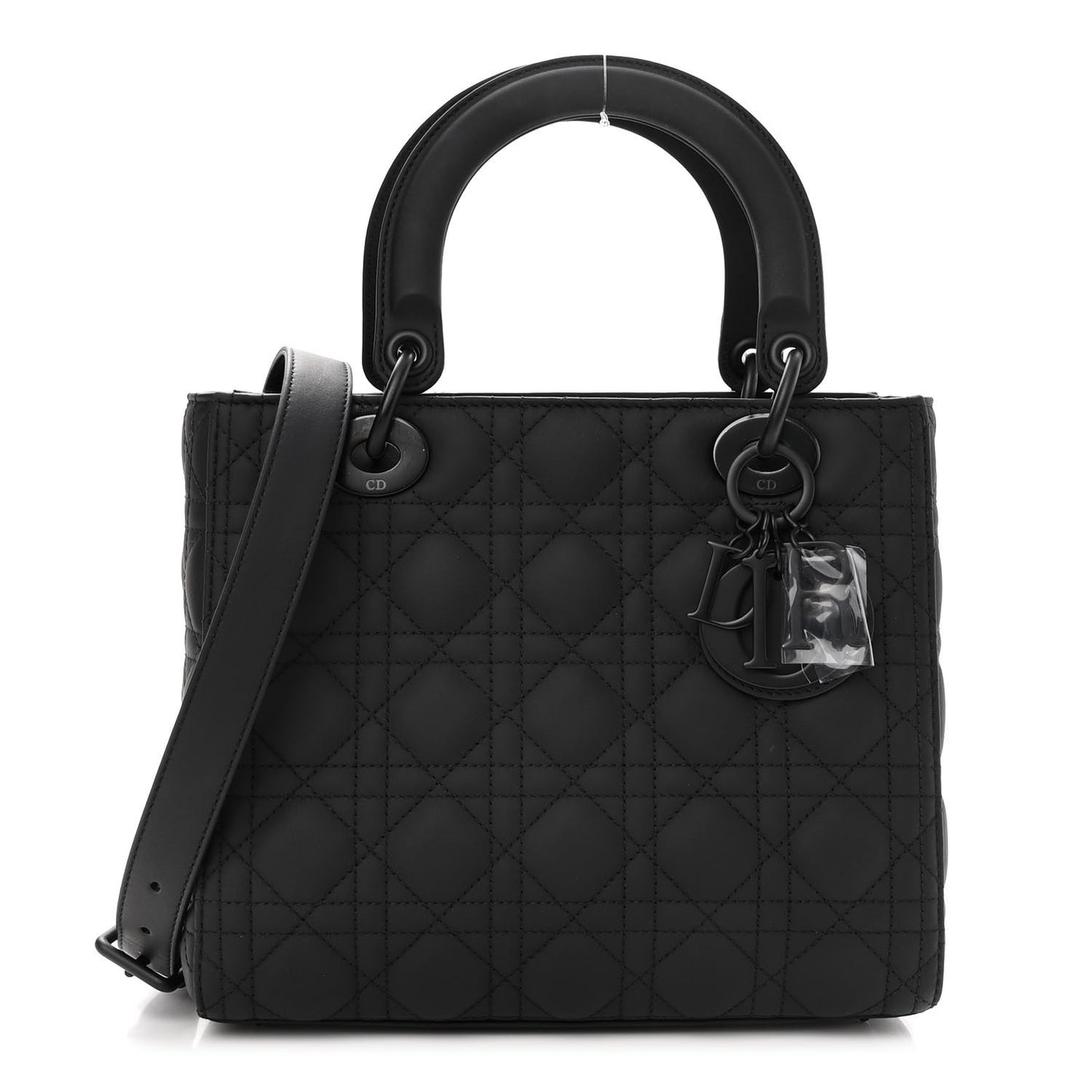 Ultra Matte Calfskin Cannage Medium Lady Dior Black