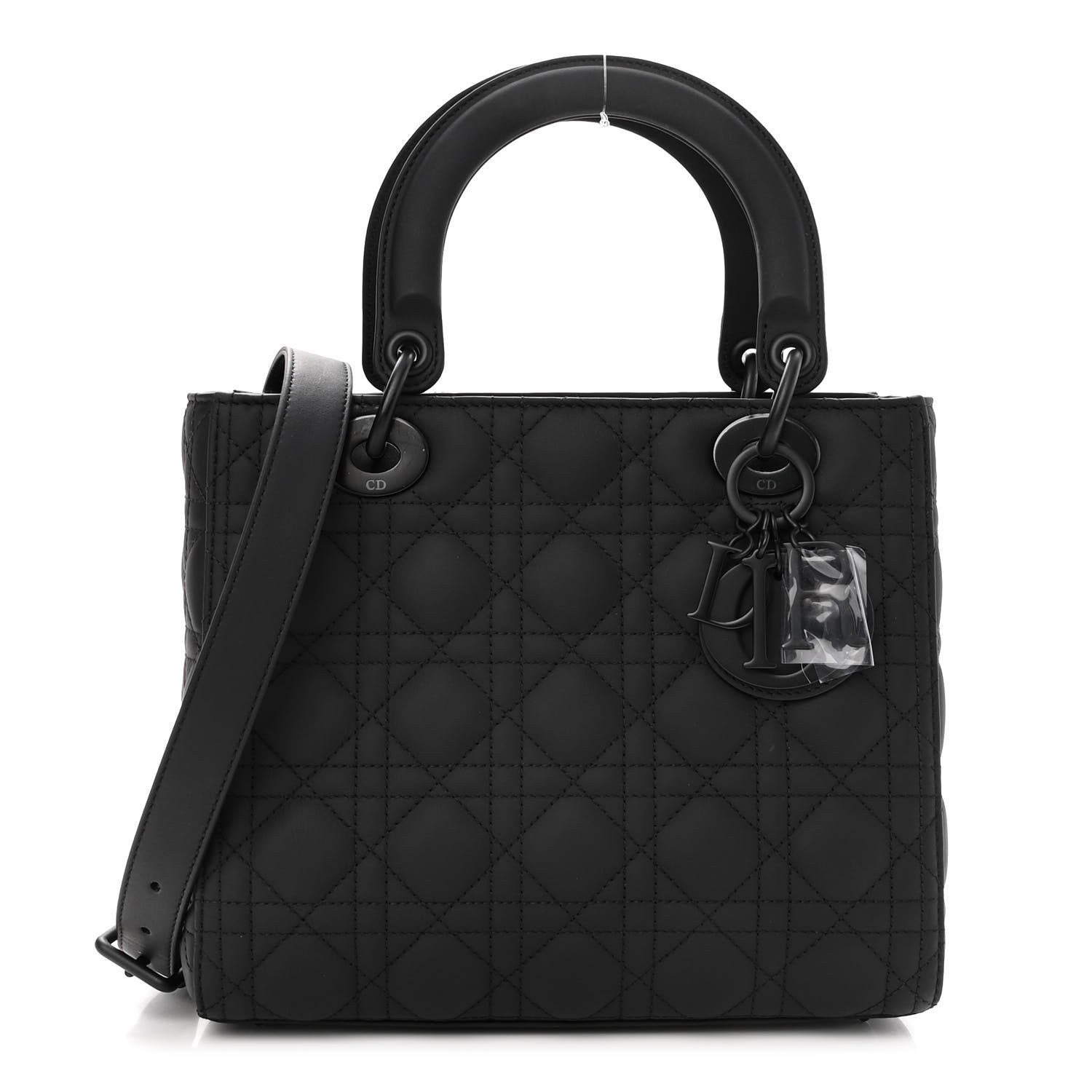 Christian Dior Ultra Matte Calfskin Cannage Medium Lady Dior Black 1 of 9