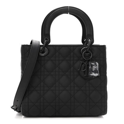 Christian Dior Ultra Matte Calfskin Cannage Medium Lady Dior Black 1 of 9