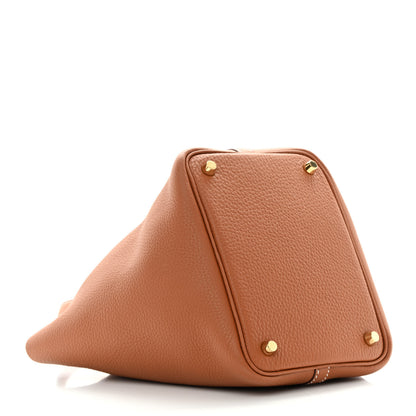 Hermes Taurillon Clemence Picotin Lock 18 PM Gold 4 of 11