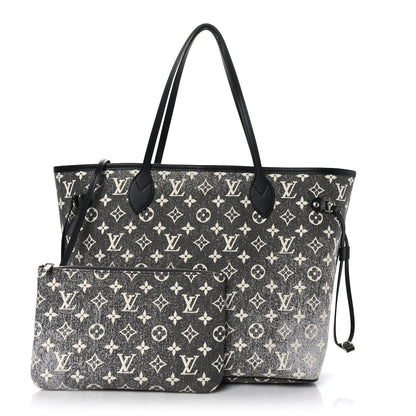Louis Vuitton Denim Monogram Jacquard Neverfull MM Grey 1 of 9