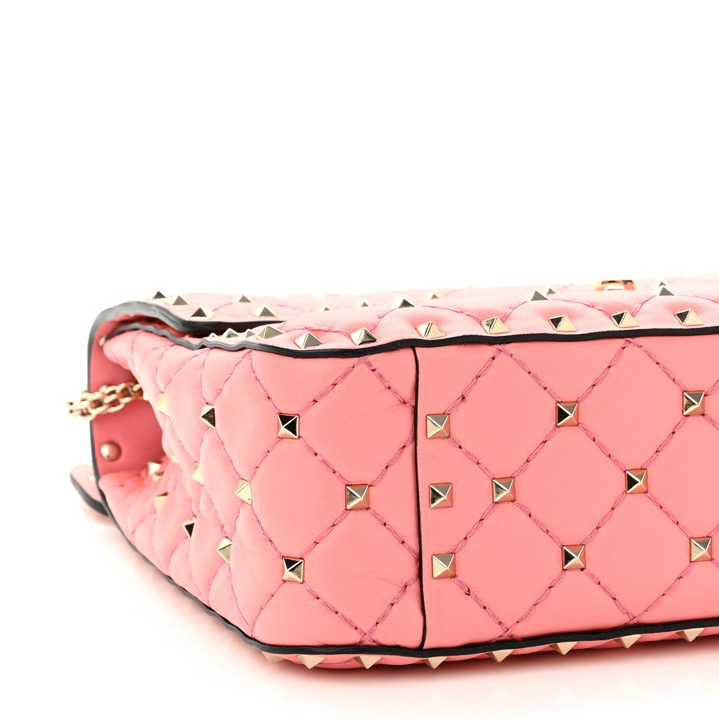 Nappa Medium Rockstud Spike Shoulder Bag Paradise Rose