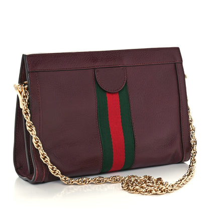 Gucci Calfskin GG Web Small Ophidia Chain Shoulder Bag Vintage Bordeaux 3 of 11