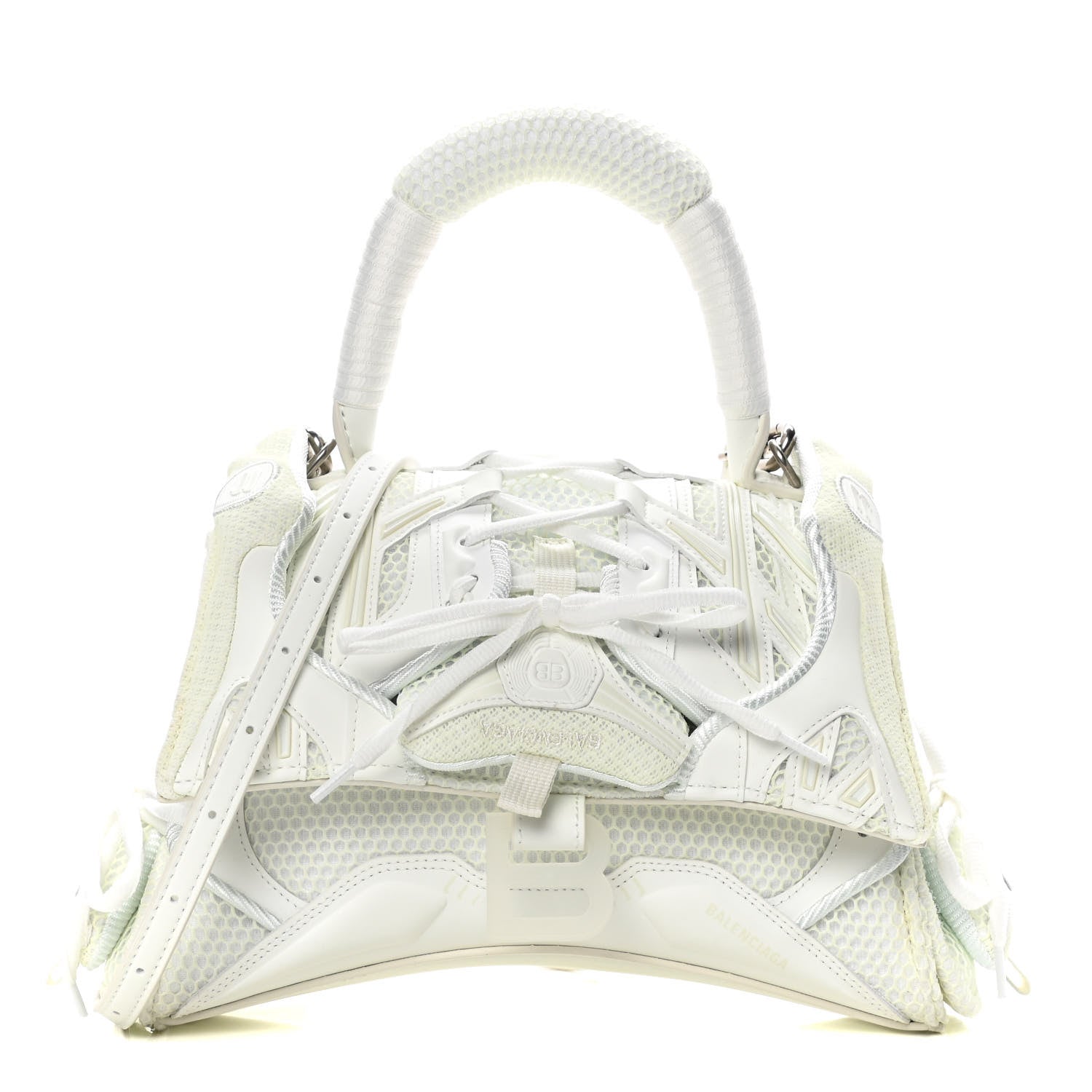 Balenciaga Faux Calfskin Fabric Glow In The Dark Small Sneakerhead Top Handle Bag White 1 of 9