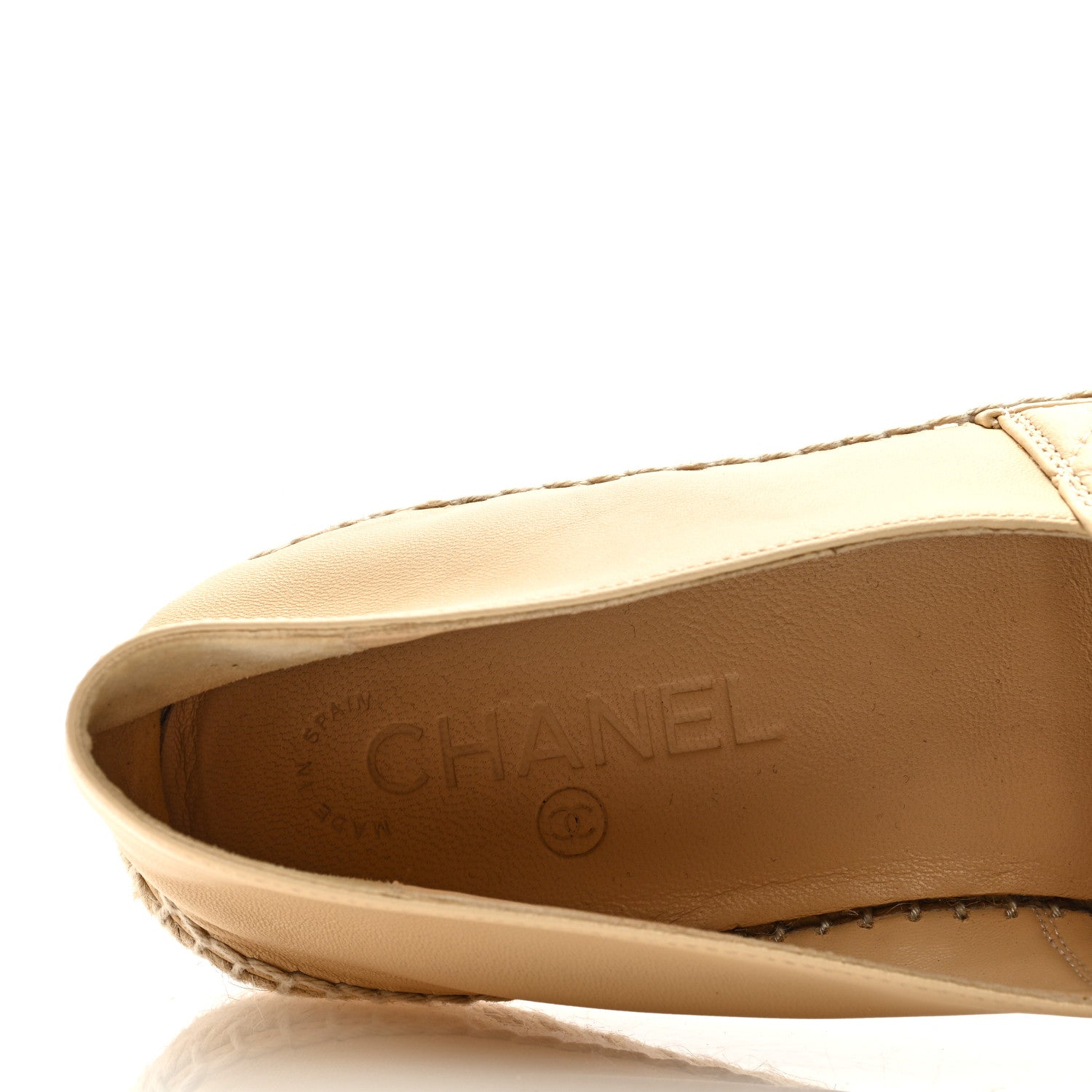 Chanel Lambskin Quilted CC Espadrilles 40 Beige 8 of 9