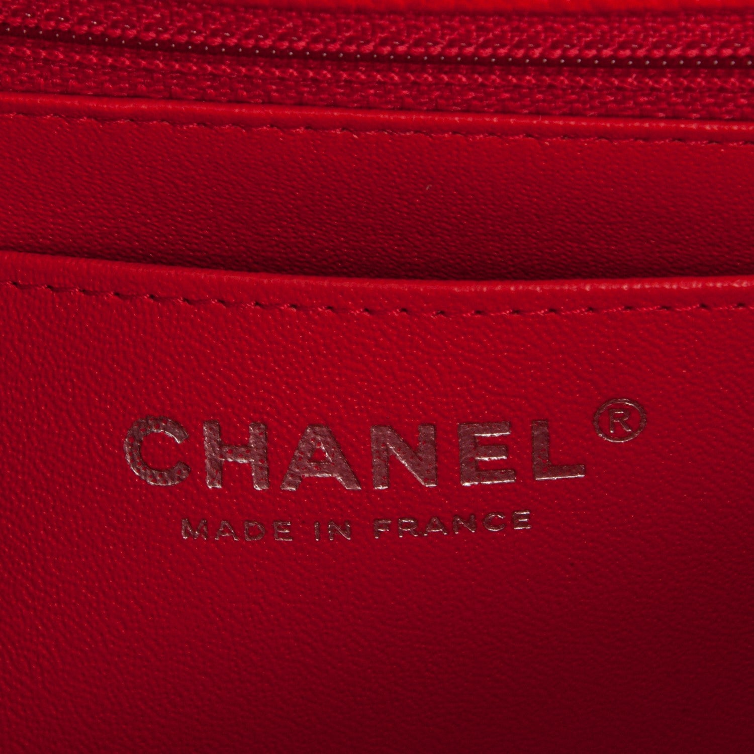 Chanel Caviar Chevron Quilted Mini Rectangular Flap Red 6 of 7