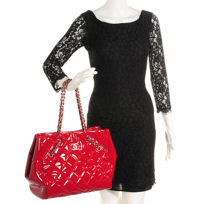 Chanel Patent Large Cells Tote Red 2 of 7