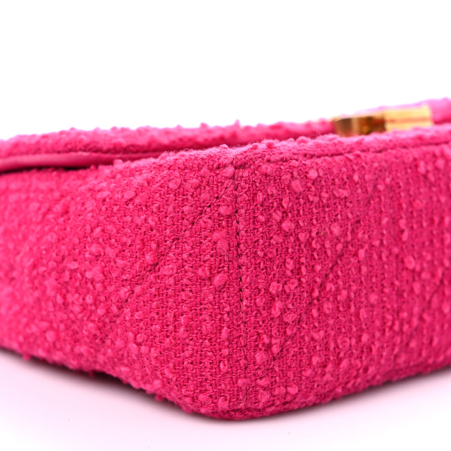 Boucle Tweed Patchwork Monogram Medium Jamie Baguette Magenta