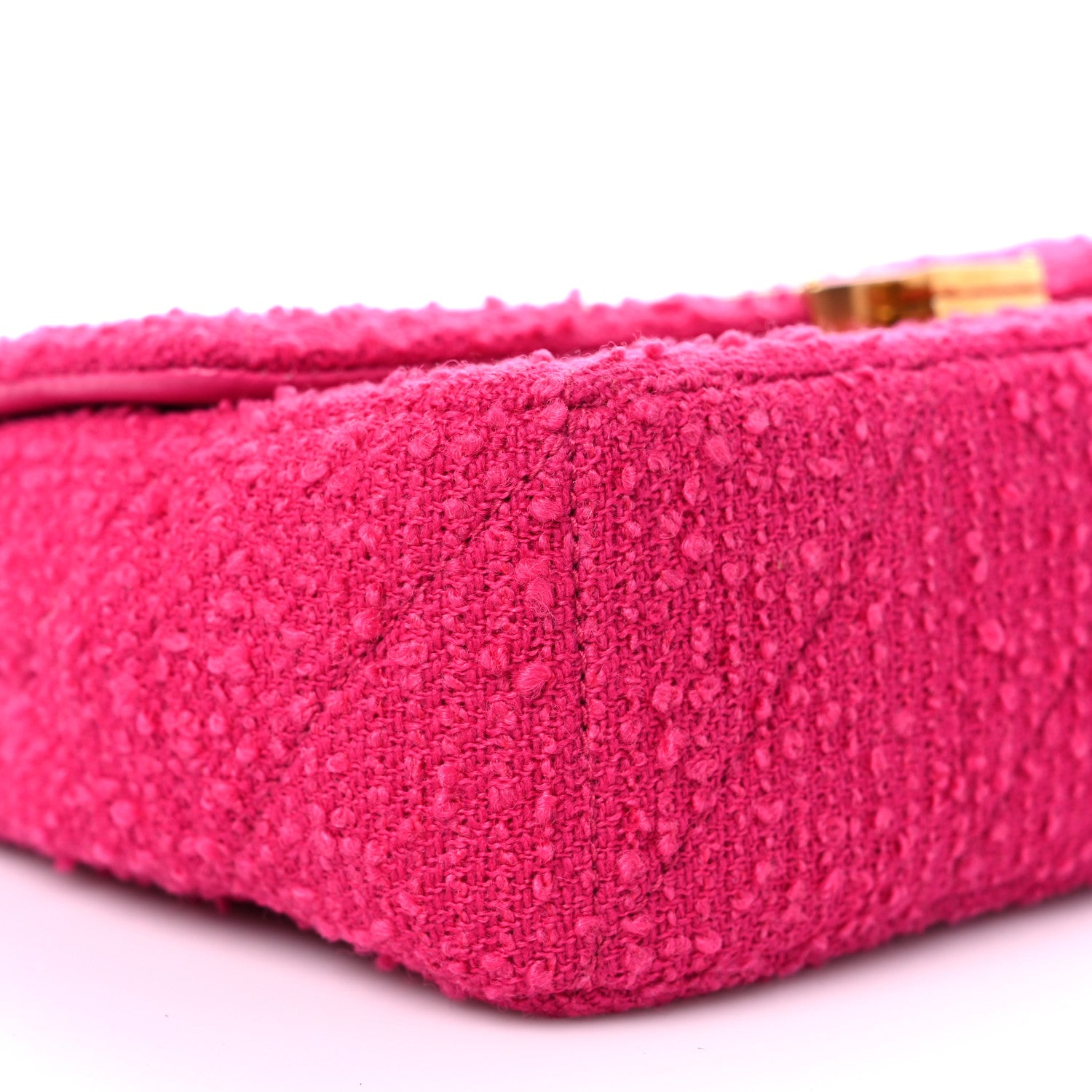 Saint Laurent Boucle Tweed Patchwork Monogram Medium Jamie Baguette Magenta 7 of 8