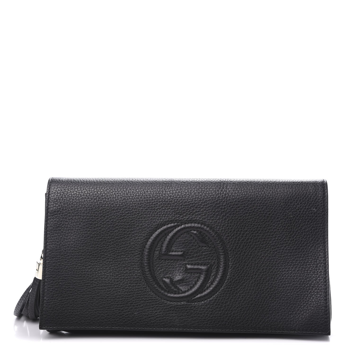 Gucci Pebbled Calfskin Medium Soho Clutch Black 1 of 12