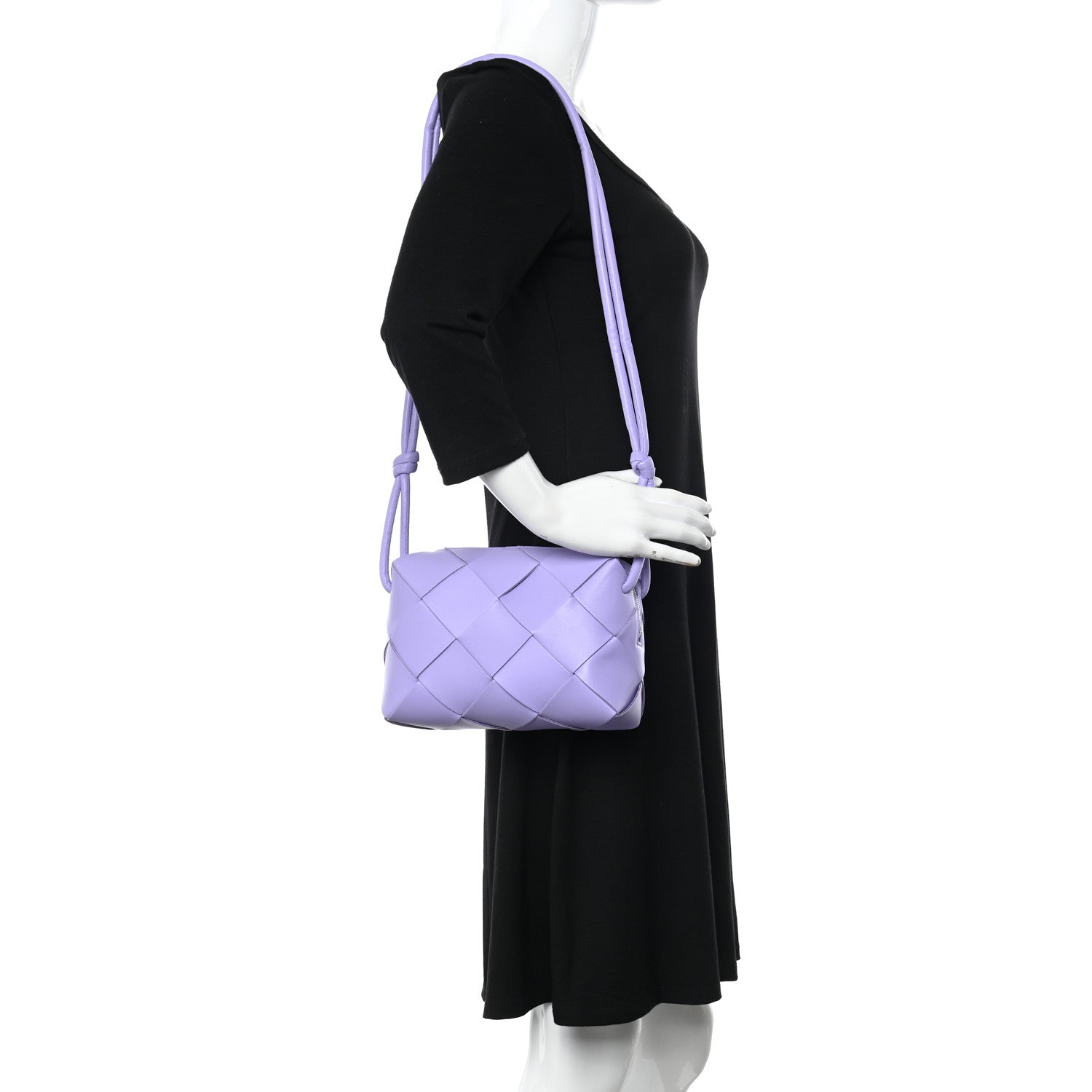 Bottega Veneta Lambskin Maxi Intreccio Small Cassette Camera Bag Wisteria 2 of 9