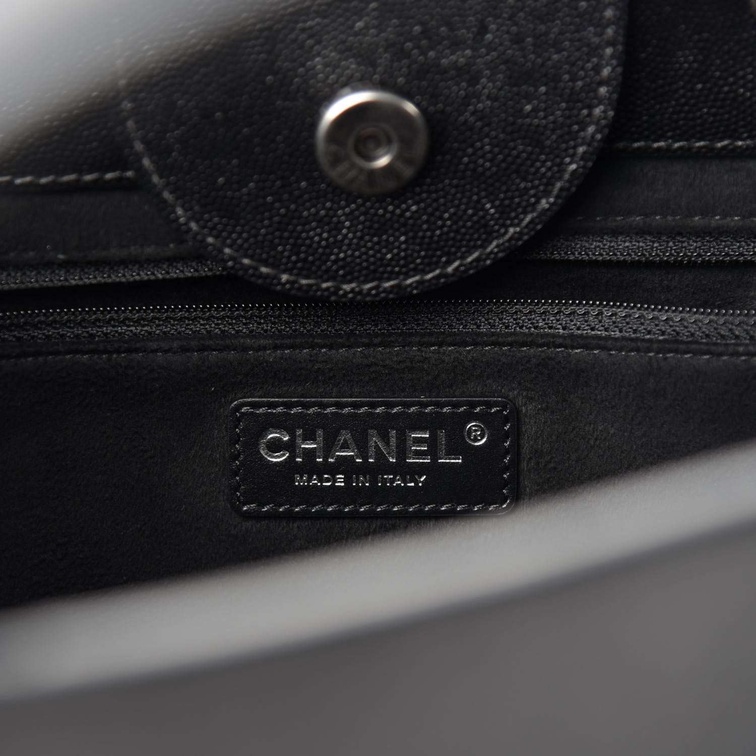 Chanel Caviar Small Studded Deauville Tote Black 8 of 10