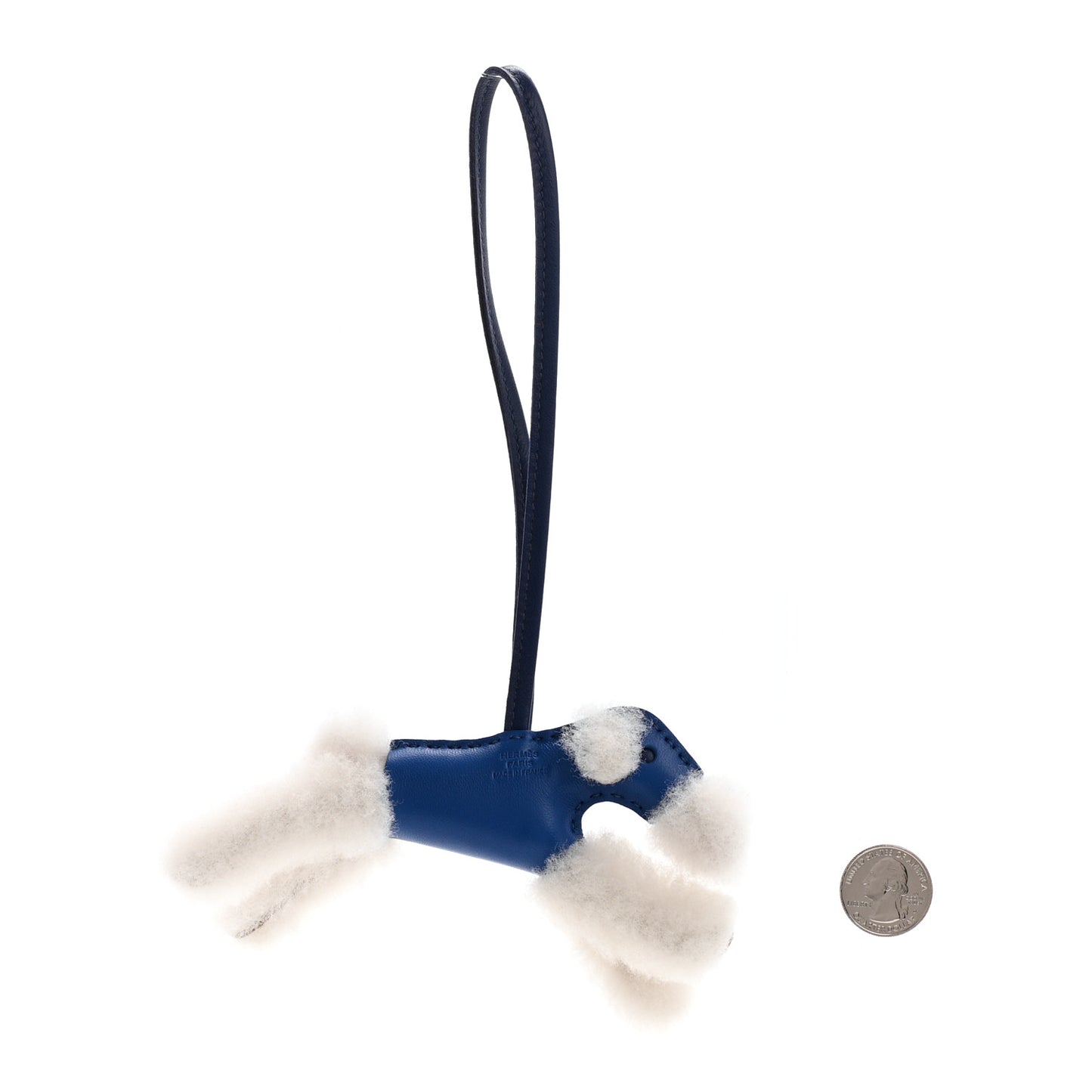 Milo Lambskin Shearling Budy Charm Bleu France Bleu Saphir