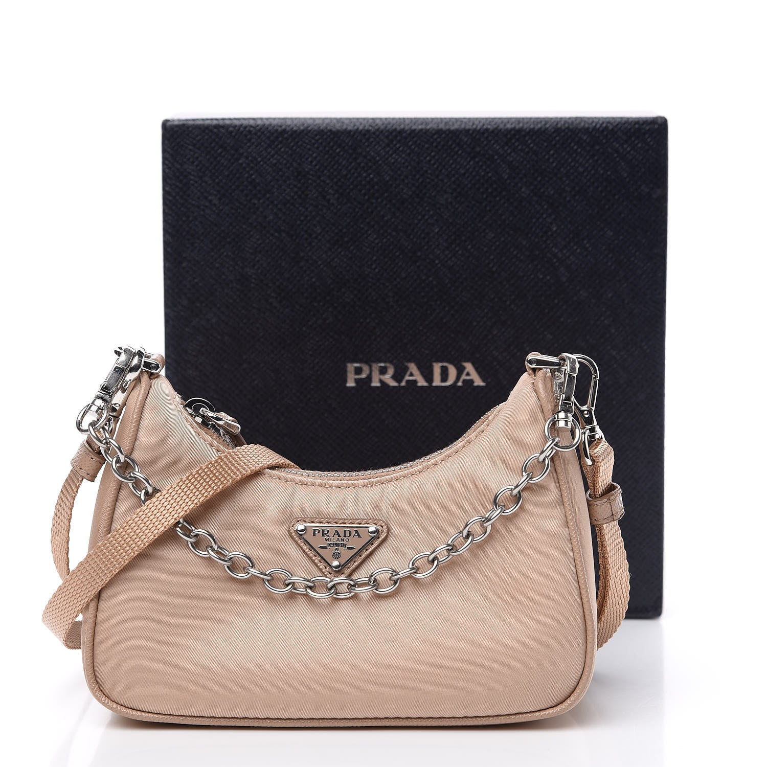 Prada Tessuto Nylon Saffiano Mini Re-Edition 2000 Shoulder Bag Cammeo 8 of 8