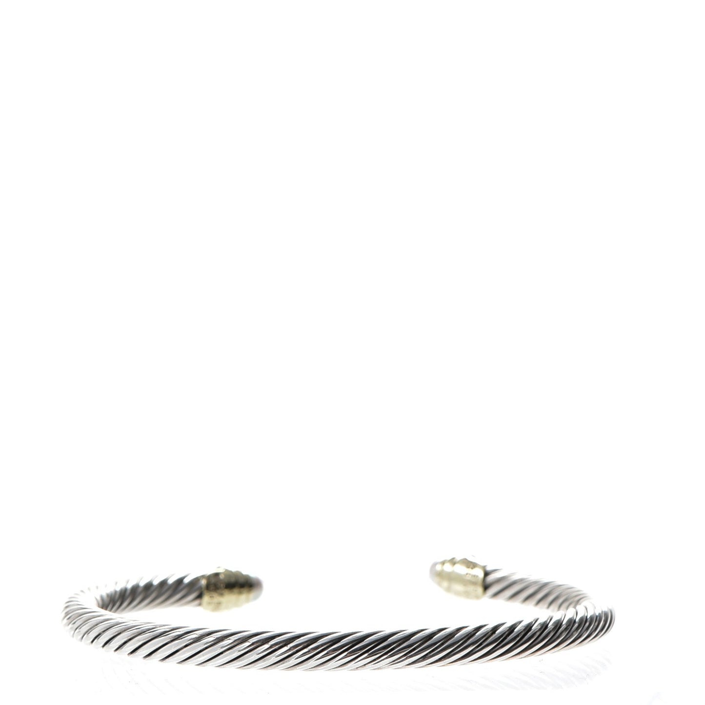 Sterling Silver 14K Yellow Gold Pearl 5mm Cable Classics Petite Color Bracelet