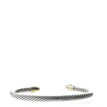 David Yurman Sterling Silver 14K Yellow Gold Pearl 5mm Cable Classics Petite Color Bracelet 3 of 5