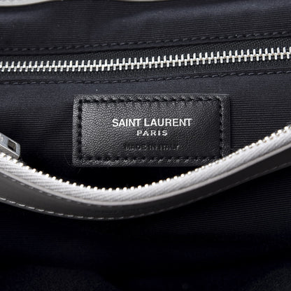 Saint Laurent Calfskin Y Quilted Monogram Large Loulou Chain Satchel Light Grey 7 of 13