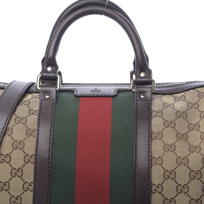 Gucci Monogram Vintage Web Medium Boston Dark Brown 14 of 16