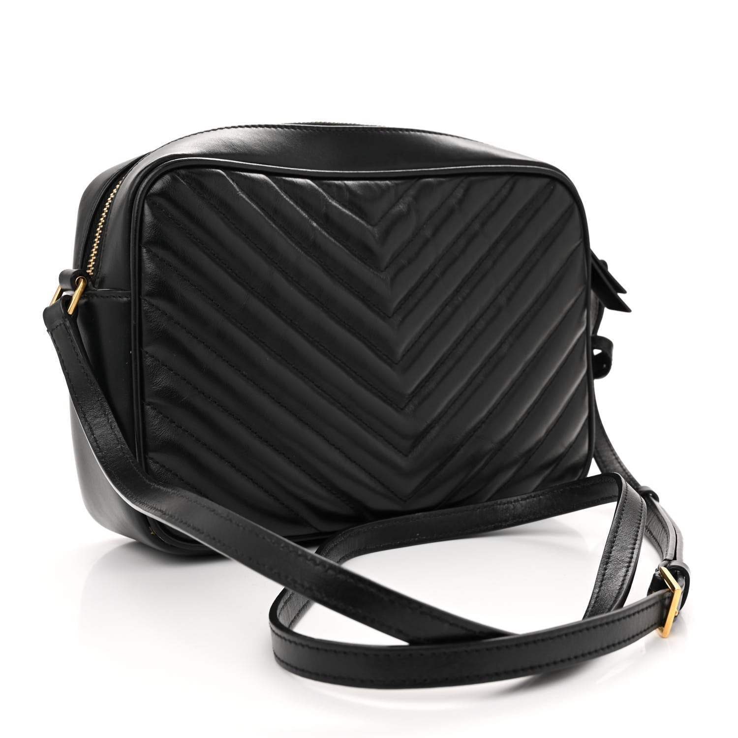 Saint Laurent Calfskin Matelasse Monogram Lou Camera Bag Black 3 of 13