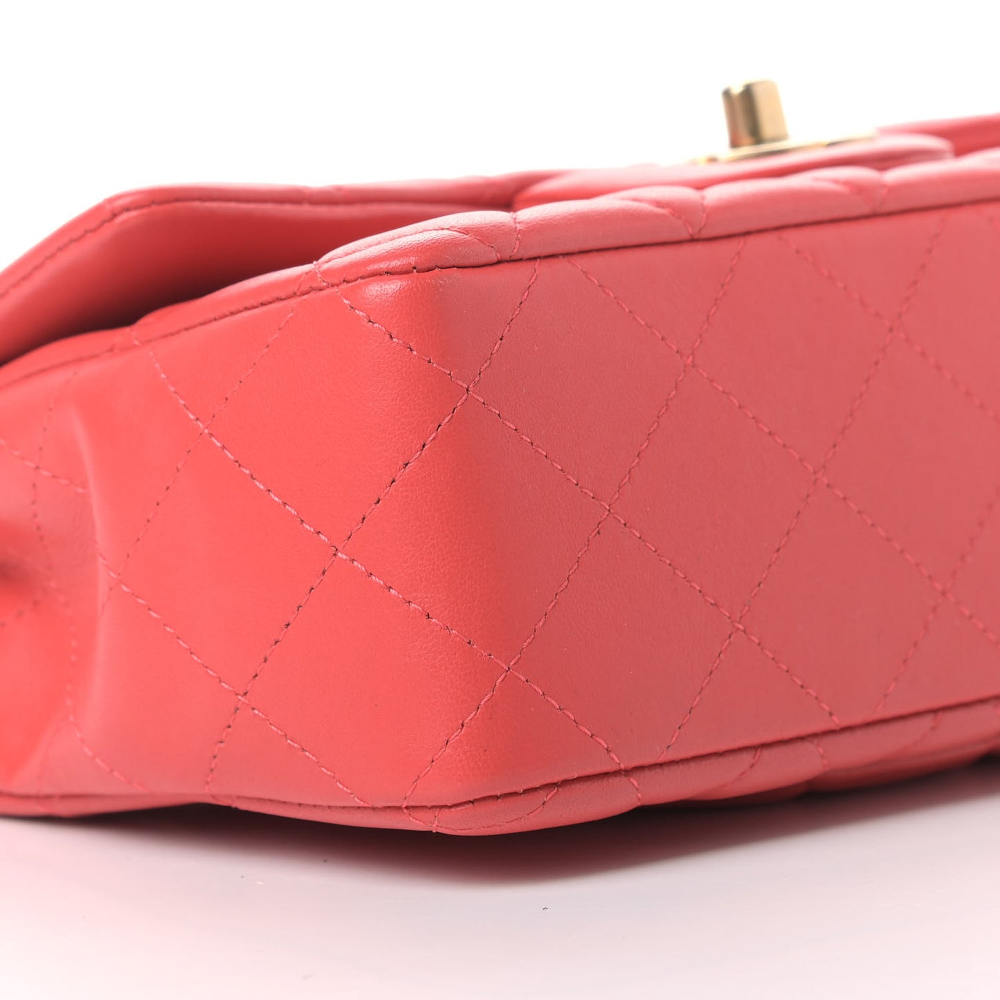 Lambskin Quilted Mini Rectangular Flap Red