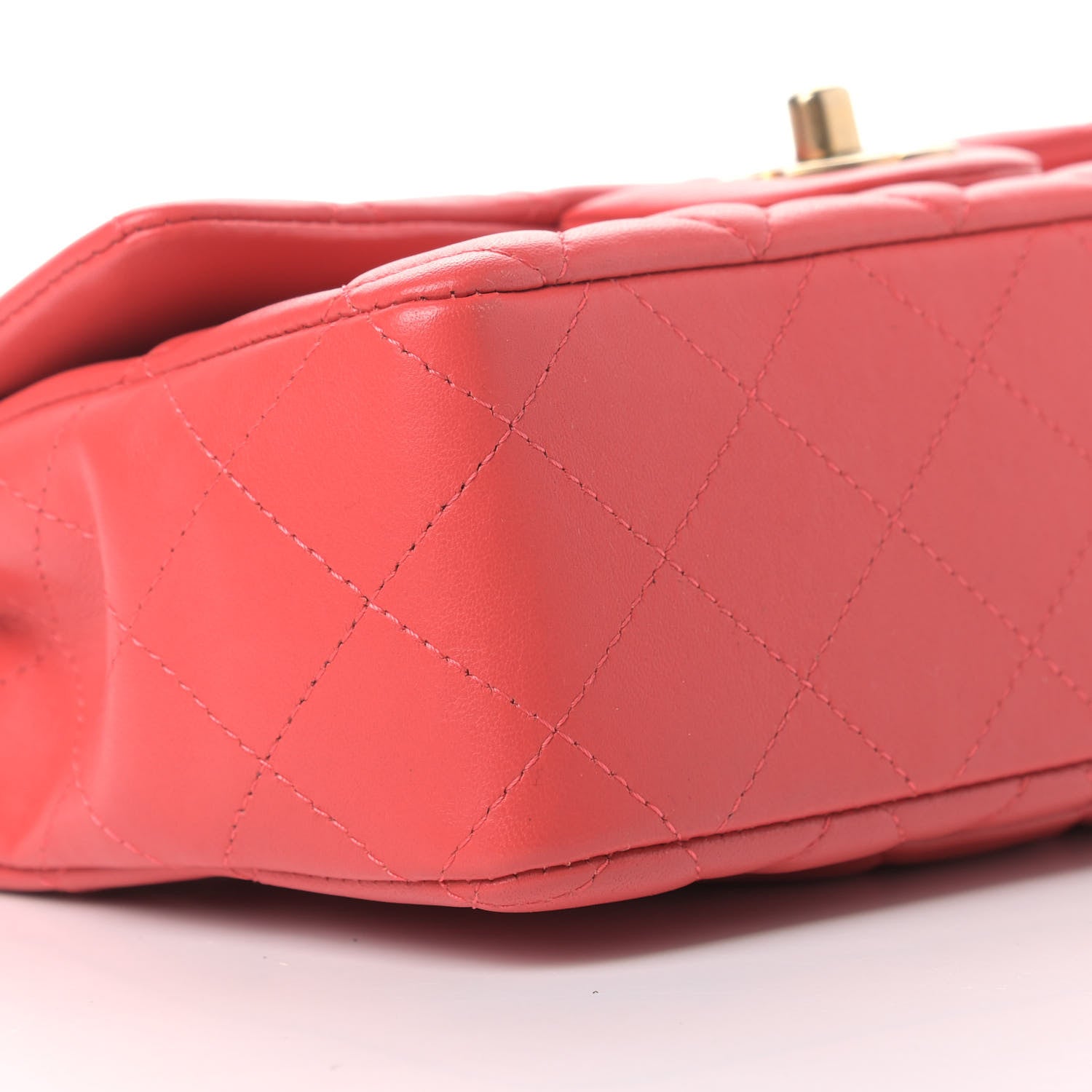 Chanel Lambskin Quilted Mini Rectangular Flap Red 7 of 8
