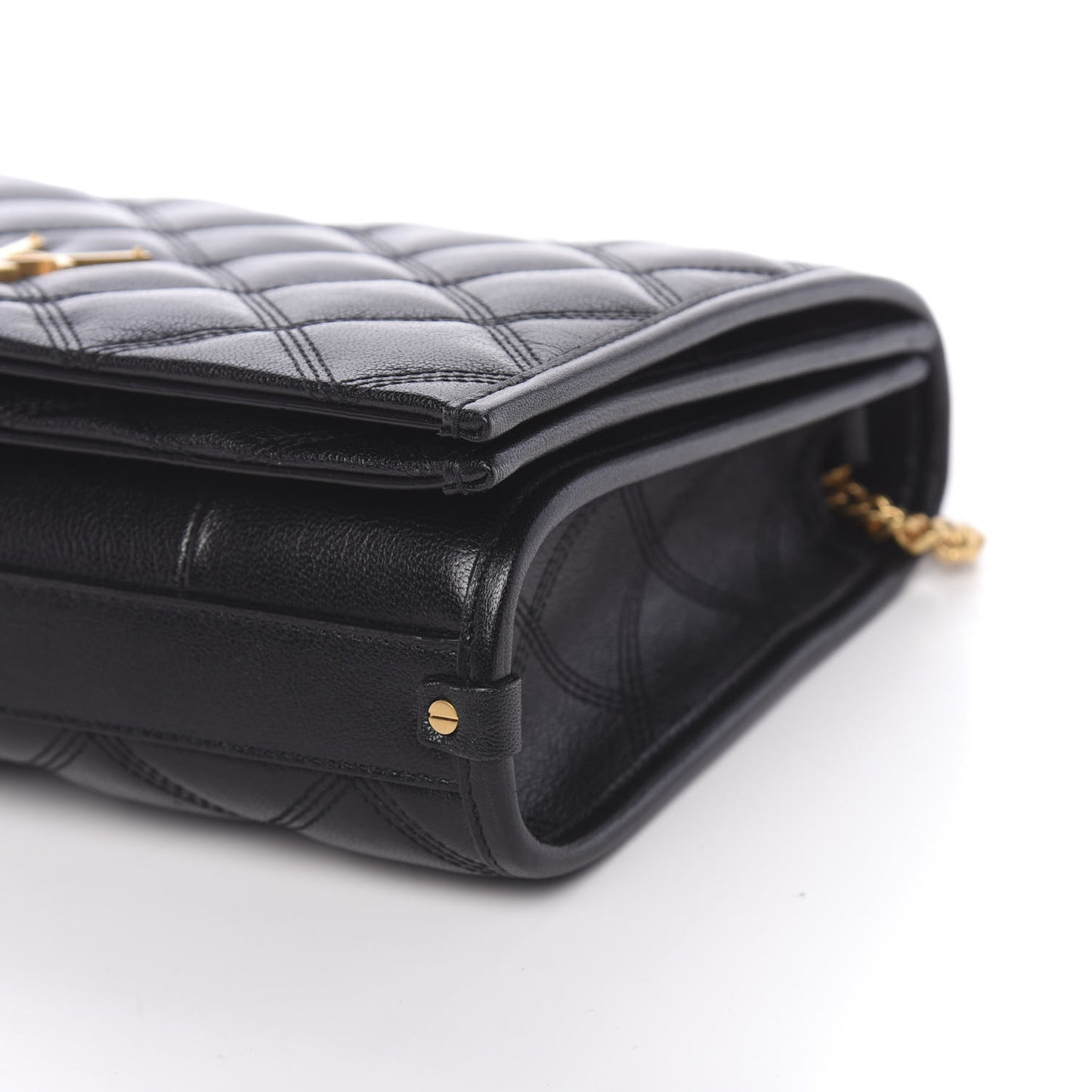Lambskin Quilted Mini Becky Chain Bag Black