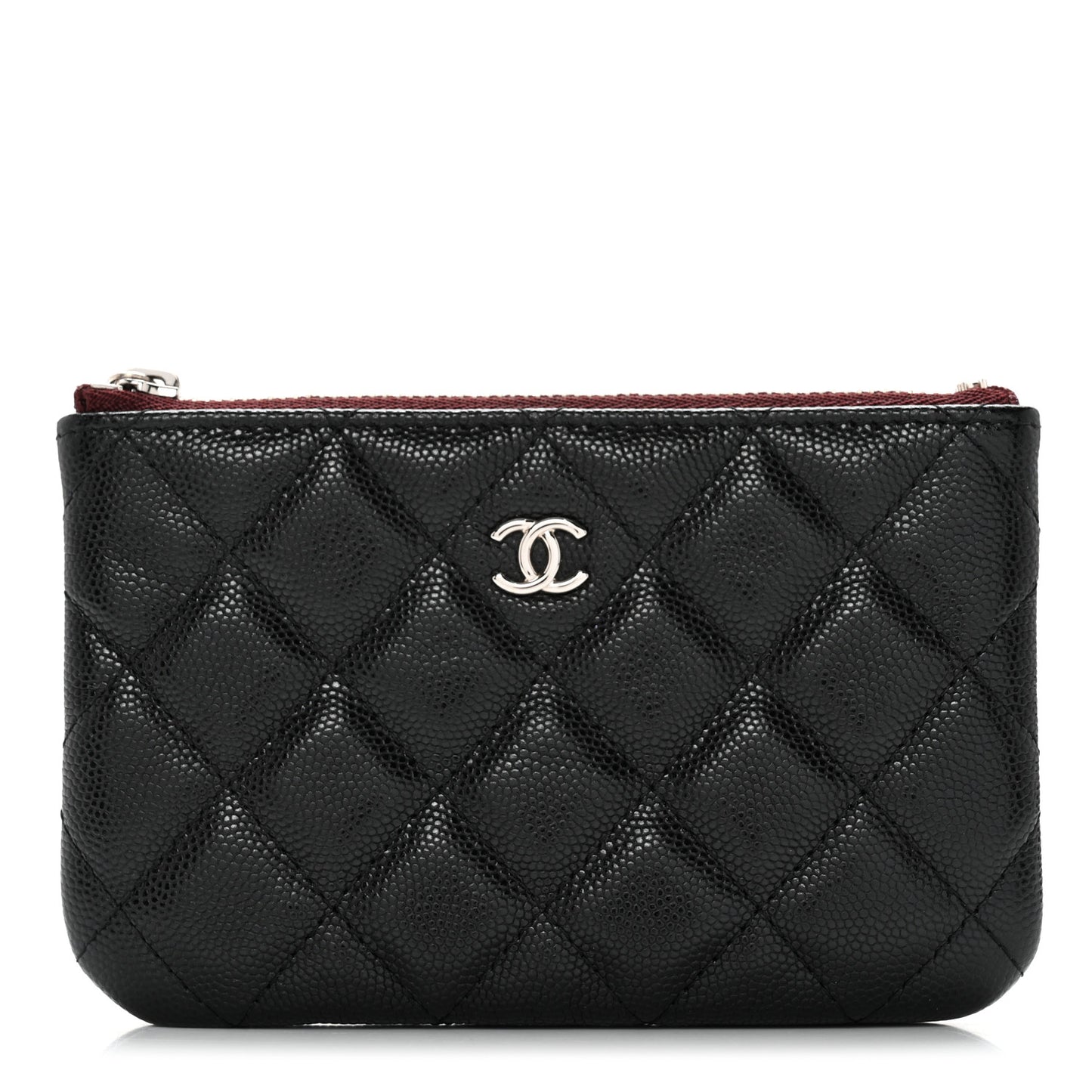 Caviar Quilted Small Cosmetic Case Black