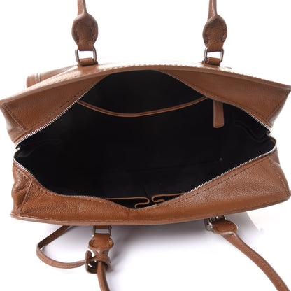 Alexander McQueen Pebbled Calfskin Large Skull Padlock Zip Around Tote Cuoio 5 of 13