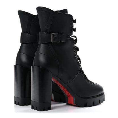 Christian Louboutin Calfskin Macademia 100 Biker Platform Boots 38.5 Black 4 of 10