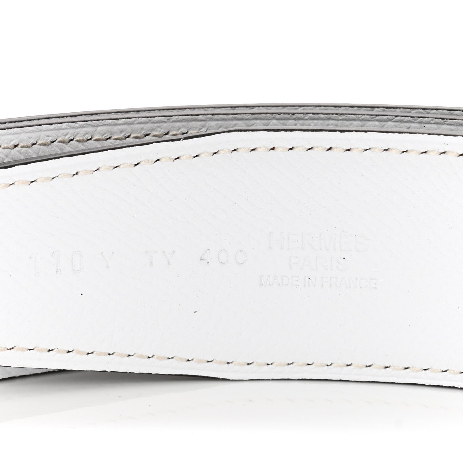 Hermes Epsom 38mm H Belt 110 Bleu Indigo White Orange 3 of 6