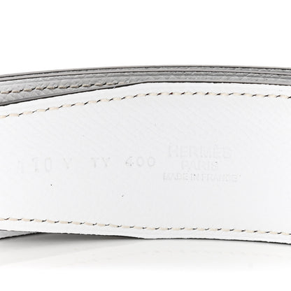Hermes Epsom 38mm H Belt 110 Bleu Indigo White Orange 3 of 6