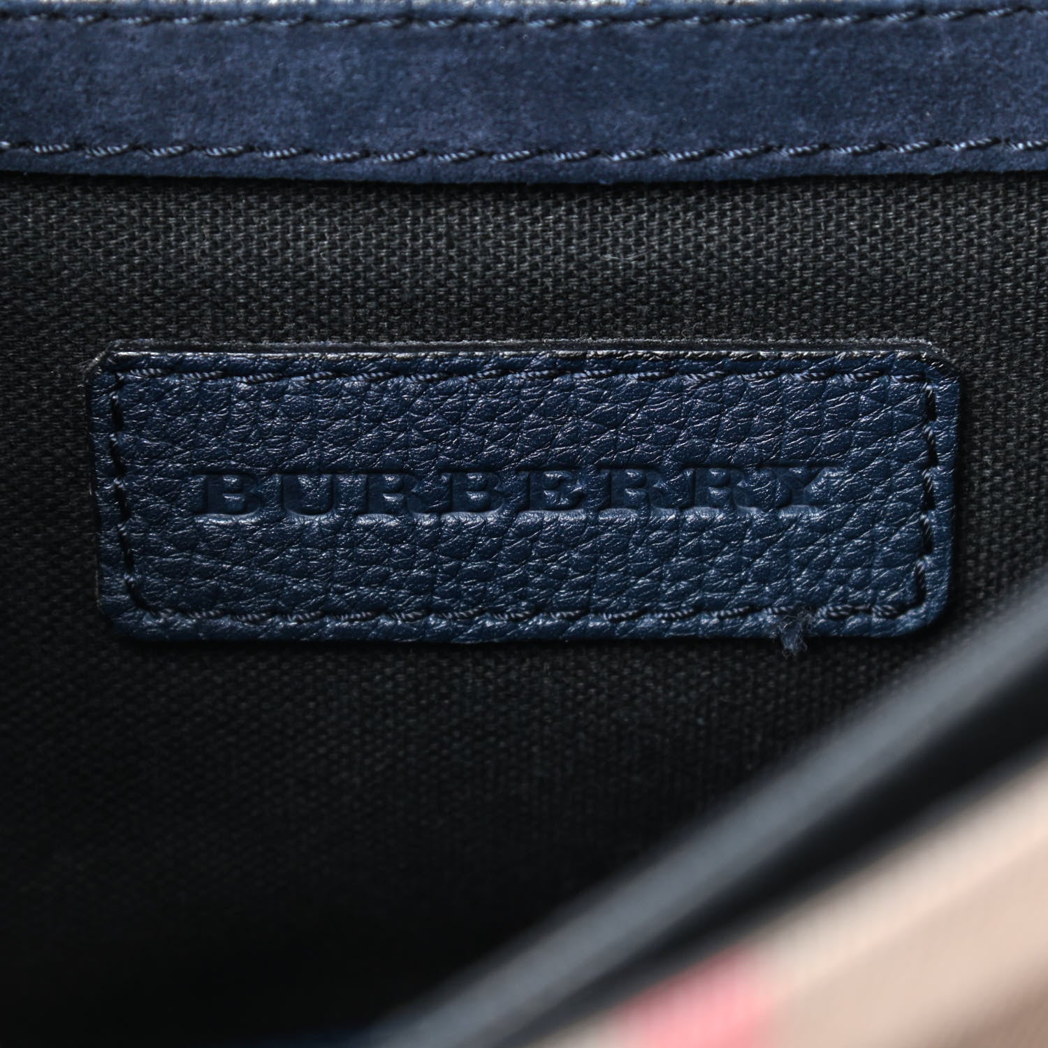 Burberry Derby Calfskin House Check Small Macken Crossbody Bag Ink Blue 8 of 8