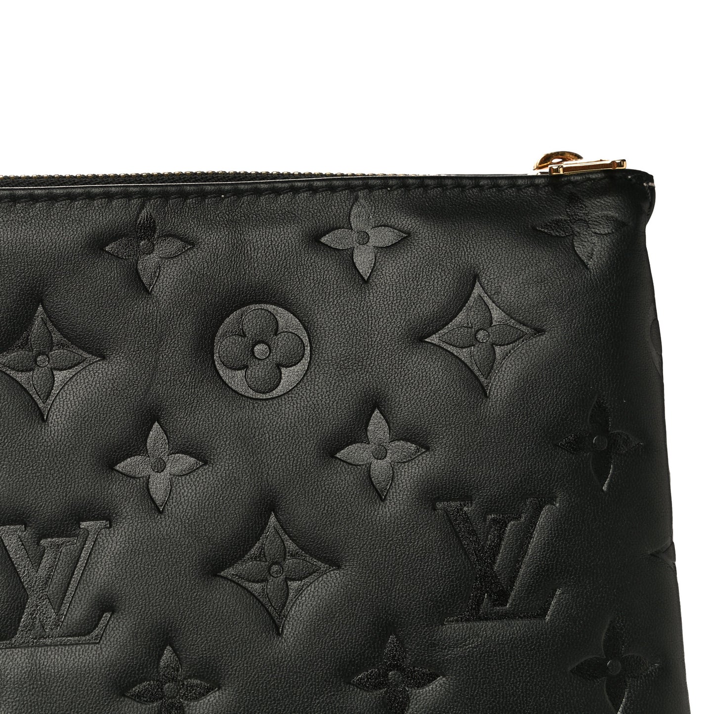Lambskin Embossed Monogram Coussin PM Black