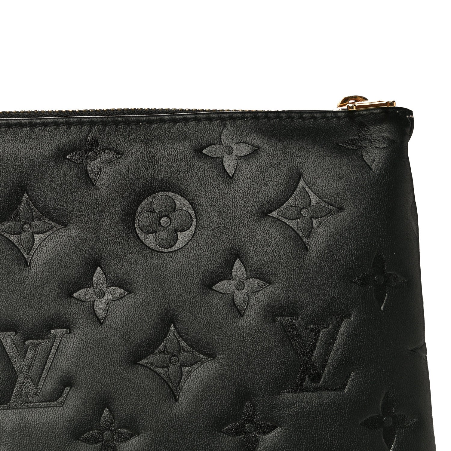 Louis Vuitton Lambskin Embossed Monogram Coussin PM Black 14 of 15