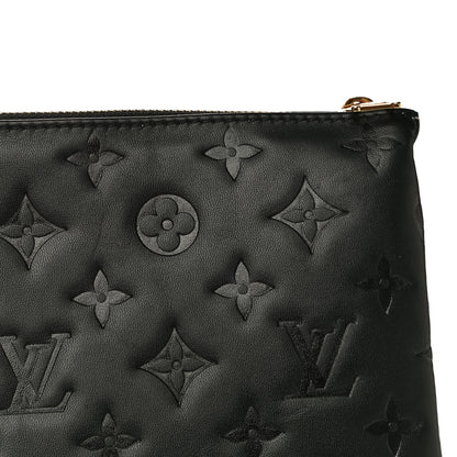 Louis Vuitton Lambskin Embossed Monogram Coussin PM Black 14 of 15