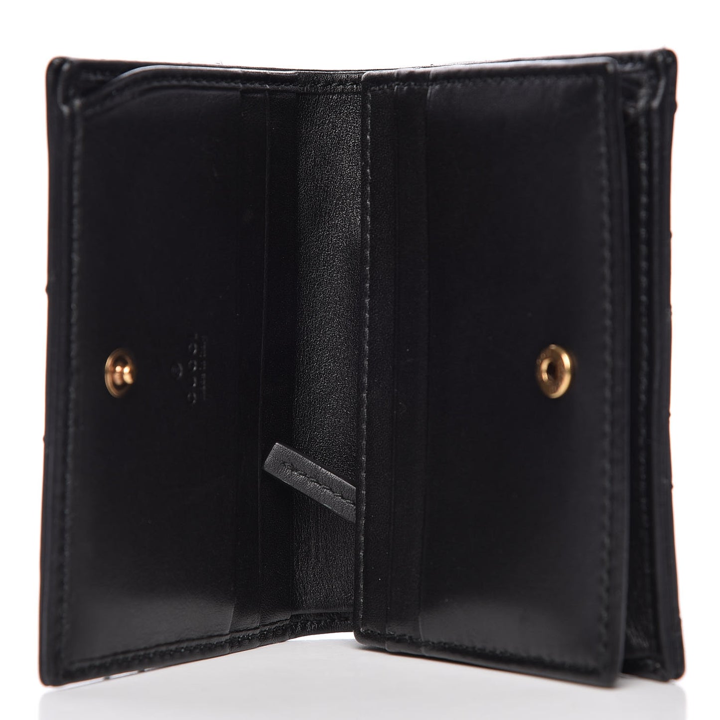 Calfskin Matelasse GG Marmont Card Case Wallet Black